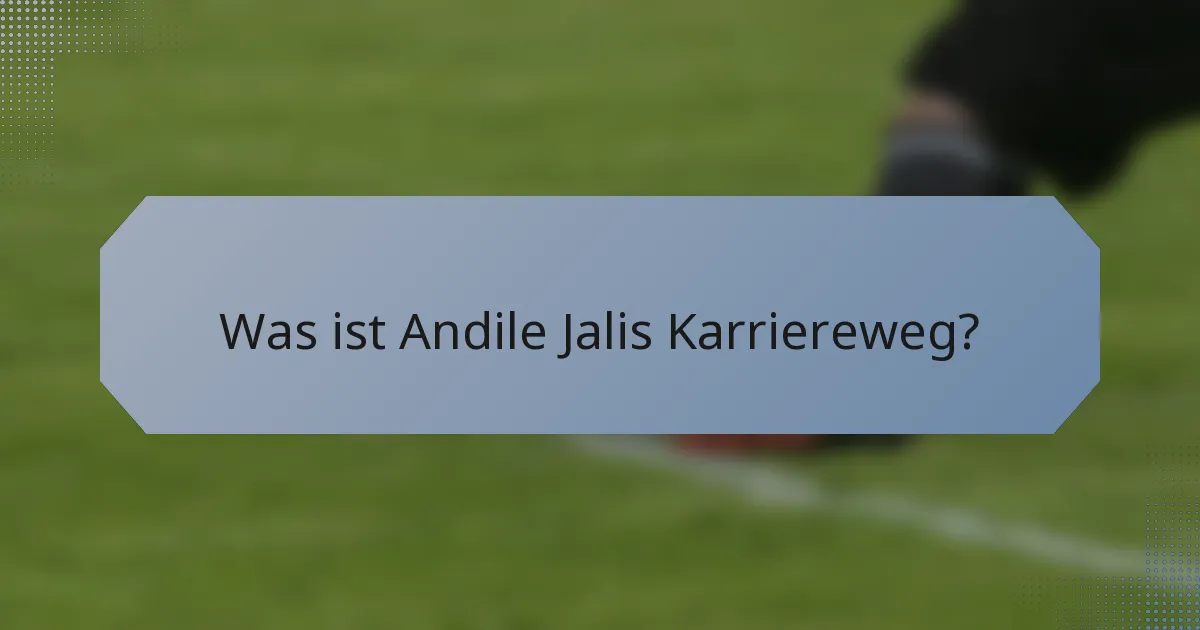 Was ist Andile Jalis Karriereweg?