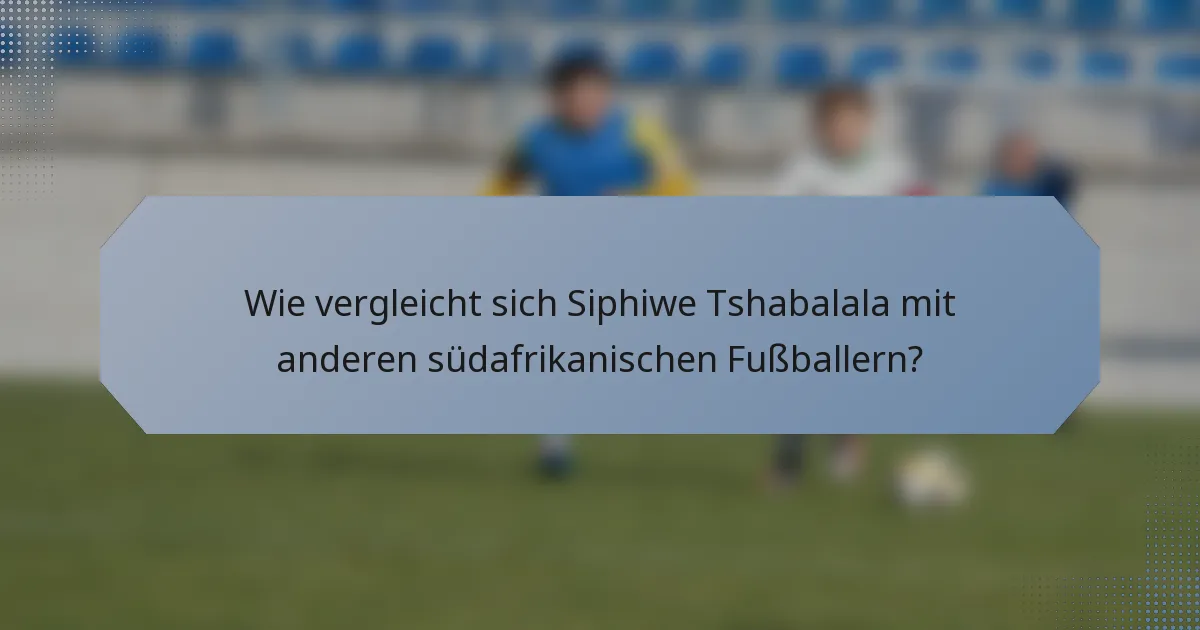 Wie vergleicht sich Siphiwe Tshabalala mit anderen südafrikanischen Fußballern?