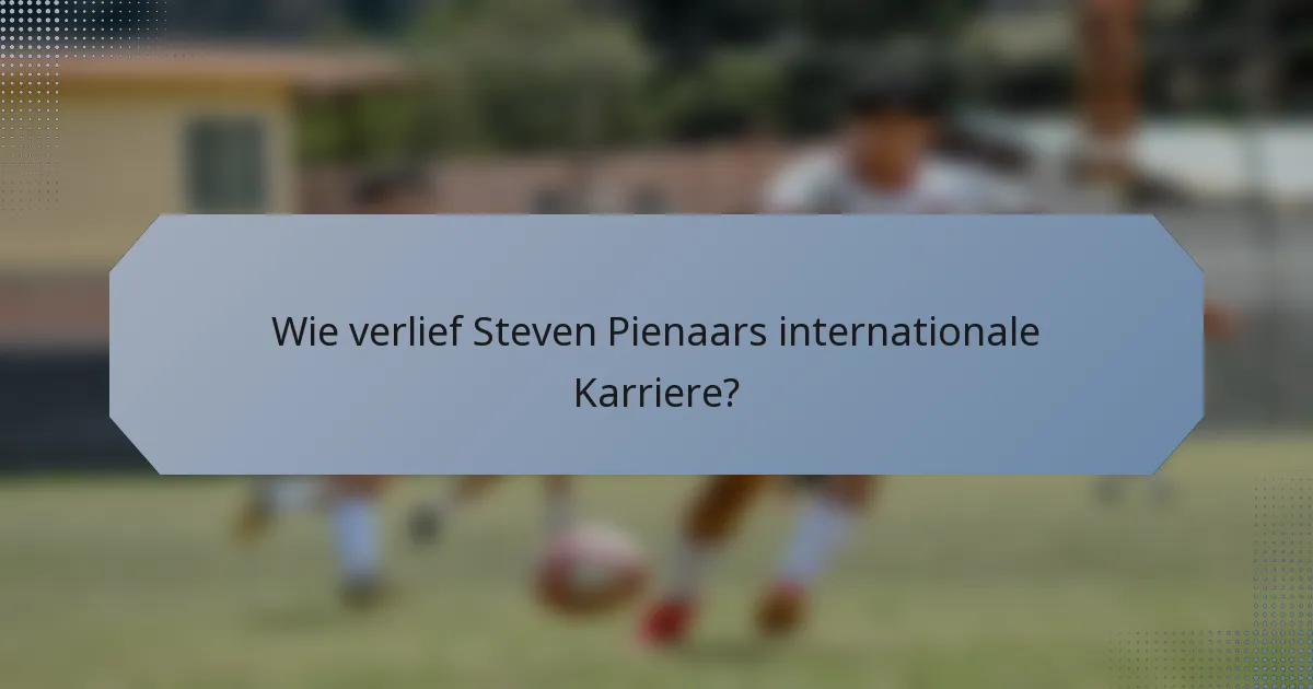 Wie verlief Steven Pienaars internationale Karriere?